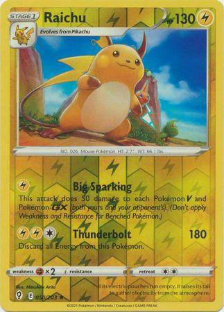 Raichu : EVOLVING SKIES (Reverse holo) - 050/203 - Lockett Labs UK