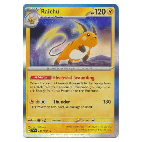 Raichu : PALDEAN FATES (Holo) - 019/091