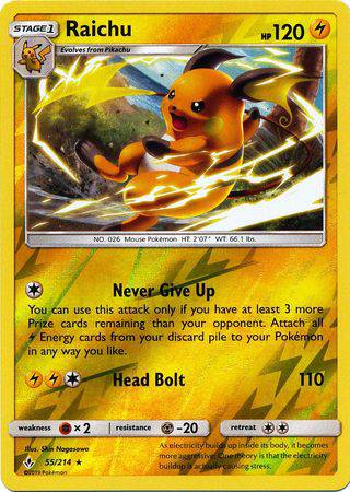 Raichu : UNBROKEN BONDS (Reverse holo) - 55/214 - Lockett Labs UK