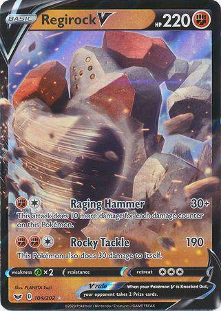 Regirock V : SWORD & SHIELD BASE - 104/202 - Lockett Labs UK
