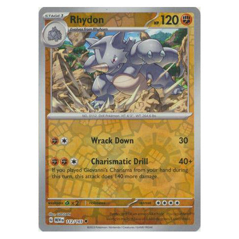 Rhydon : 151 (Reverse holo) - 112/165