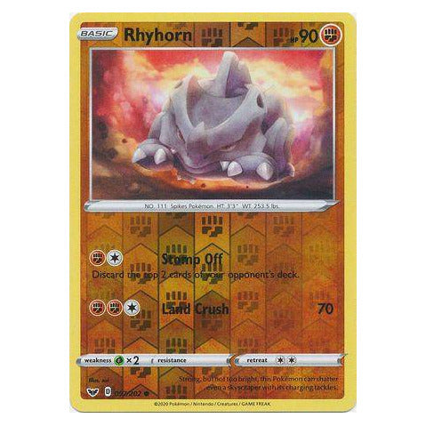 Rhyhorn : SWORD & SHIELD BASE (Reverse holo) - 097/202