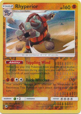 Rhyperior : BURNING SHADOWS (Reverse holo) - 67/147 - Lockett Labs UK
