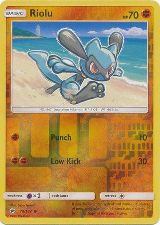 Riolu : BURNING SHADOWS (Reverse holo) - 70/147 - Lockett Labs UK
