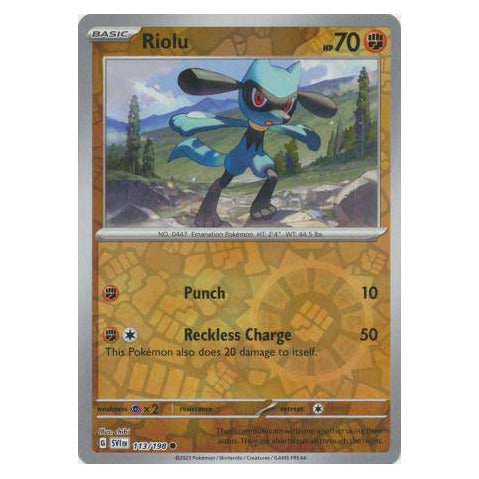 Riolu : SCARLET & VIOLET BASE (Reverse holo) - 113/198