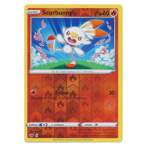 Scorbunny : SWORD & SHIELD BASE (Reverse holo) - 030/202