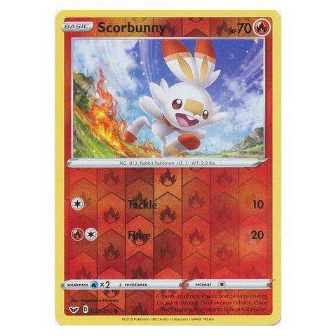 Scorbunny : SWORD & SHIELD BASE (Reverse holo) - 031/202