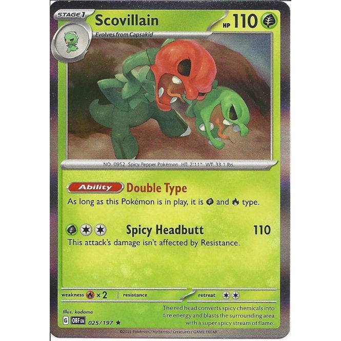 Scovillain : OBSIDIAN FLAMES (Holo) - 025/197 - Lockett Labs UK