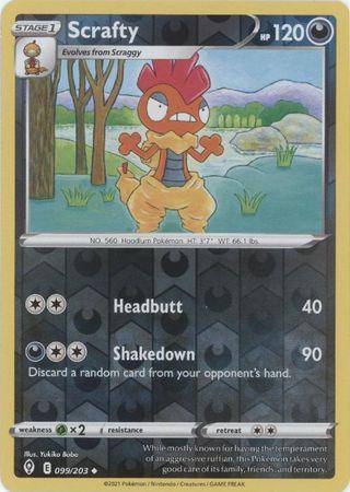 Scrafty : EVOLVING SKIES (Reverse holo) - 099/203 - Lockett Labs UK