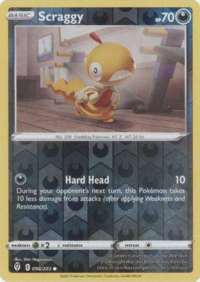 Scraggy : EVOLVING SKIES (Reverse holo) - 098/203 - Lockett Labs UK