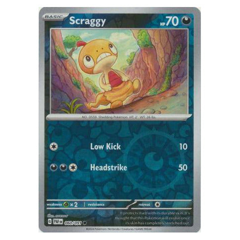 Scraggy : PALDEAN FATES (Reverse holo) - 060/091