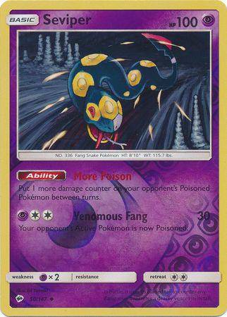 Seviper : BURNING SHADOWS (Reverse holo) - 50/147 - Lockett Labs UK