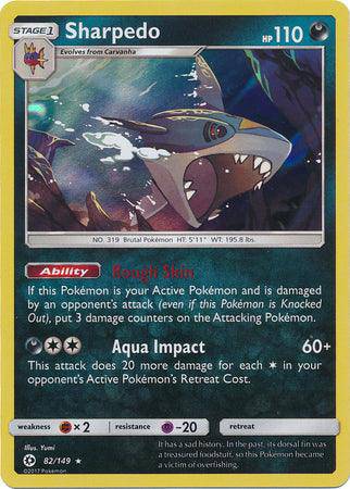 Sharpedo : SUN & MOON BASE (Holo) - 82/149 - Lockett Labs UK