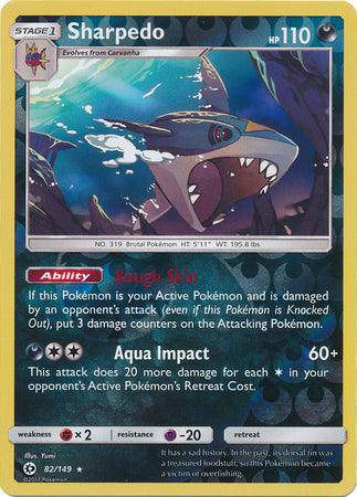 Sharpedo : SUN & MOON BASE (Reverse holo) - 82/149 - Lockett Labs UK