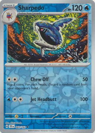 Sharpedo : TEMPORAL FORCES (Reverse holo) - 043/162