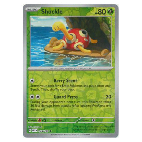 Shuckle : OBSIDIAN FLAMES (Reverse holo) - 005/197