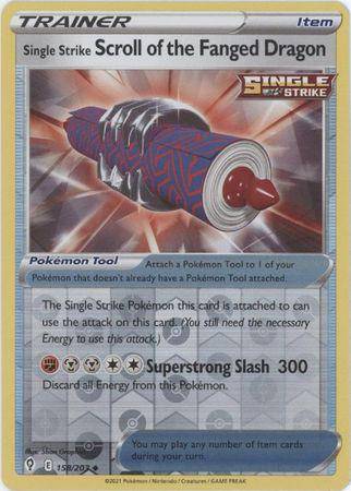 Single Strike Scroll of the Fanged Dragon : EVOLVING SKIES (Reverse holo) - 158/203 - Lockett Labs UK