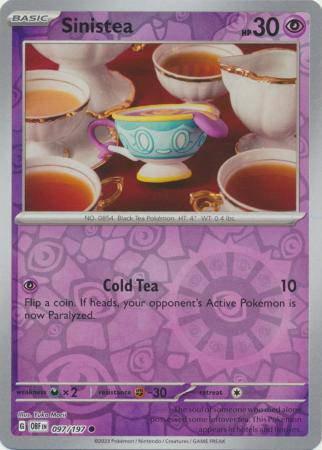 Sinistea : OBSIDIAN FLAMES (Reverse holo) - 097/197 - Lockett Labs UK