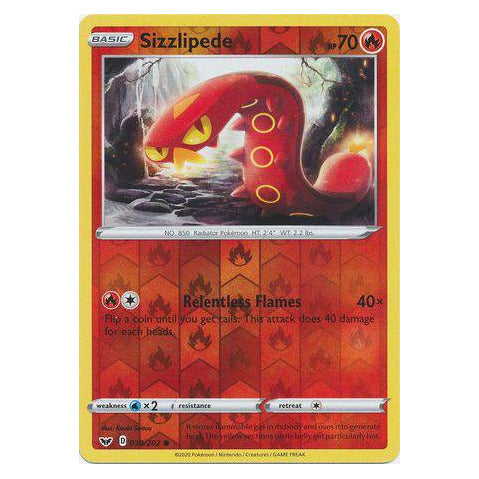 Sizzlipede : SWORD & SHIELD BASE (Reverse holo) - 038/202