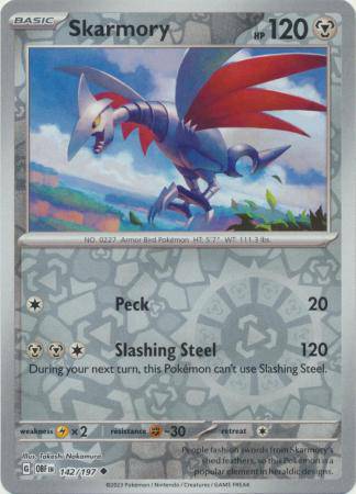 Skarmory : OBSIDIAN FLAMES (Reverse holo) - 142/197 - Lockett Labs UK