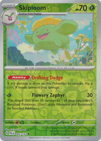 Skiploom : PALDEA EVOLVED (Reverse holo) - 002/193 - Lockett Labs UK