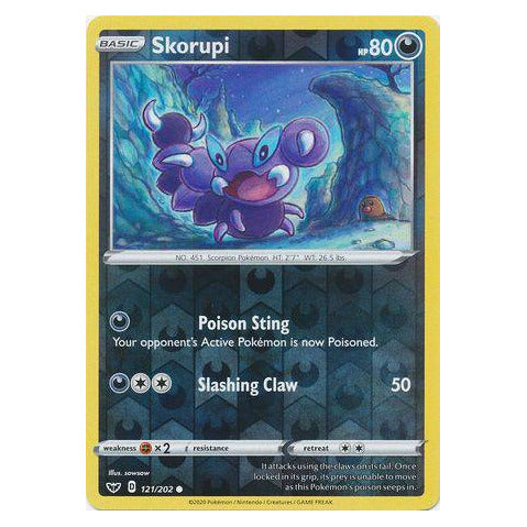 Skorupi : SWORD & SHIELD BASE (Reverse holo) - 121/202