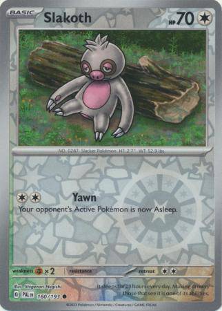 Slakoth : PALDEA EVOLVED (Reverse holo) - 160/193 - Lockett Labs UK