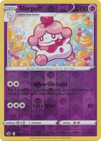 Lockett Labs Slurpuff: CHILLING REIGN (Reverse holo) - 68/198, featuring a pink and white Pokémon with a whimsical design.