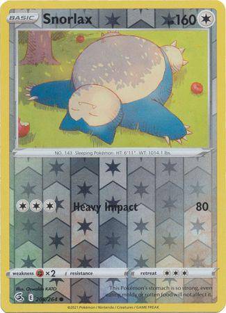 Snorlax : FUSION STRIKE (Reverse holo) - 206/264 - Lockett Labs UK