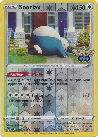 Snorlax : POKEMON GO! (Reverse holo) - 055/078