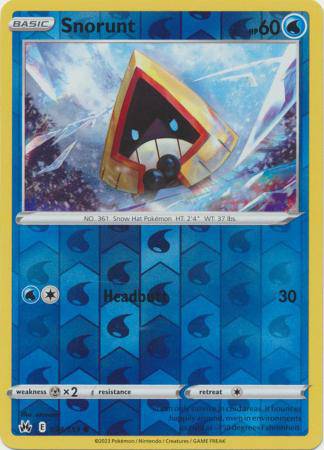 Snorunt : CROWN ZENITH (Reverse holo) - 034/159 - Lockett Labs UK