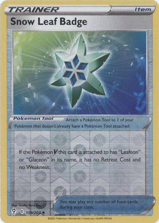 Snow Leaf Badge : EVOLVING SKIES (Reverse holo) - 159/203 - Lockett Labs UK