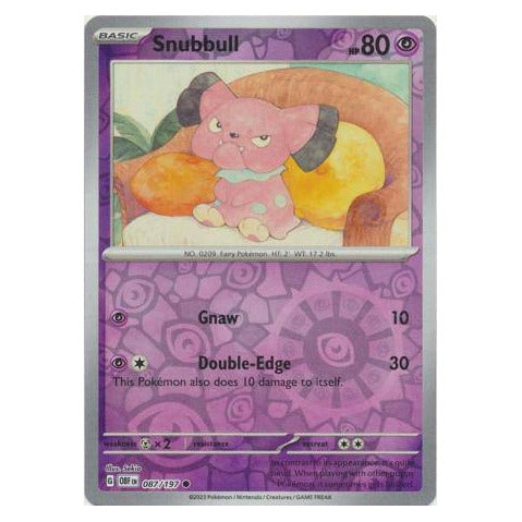 Snubbull : OBSIDIAN FLAMES (Reverse holo) - 087/197