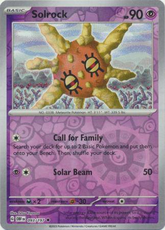 Solrock : OBSIDIAN FLAMES (Reverse holo) - 093/197 - Lockett Labs UK