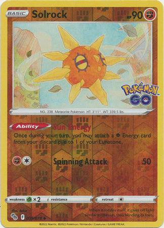 Solrock : POKEMON GO! (Reverse holo) - 039/078 - Lockett Labs UK