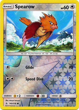 Spearow : UNBROKEN BONDS (Reverse holo) - 145/214 - Lockett Labs UK