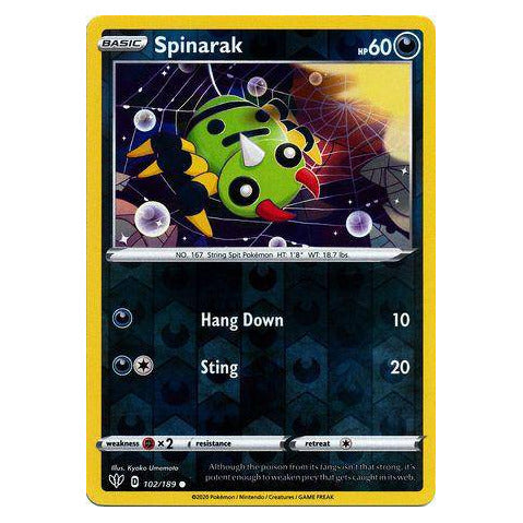 Spinarak : DARKNESS ABLAZE (Reverse holo) - 102/189
