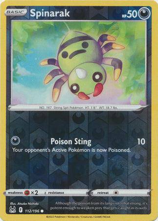 Spinarak : LOST ORIGIN (Reverse holo) - 112/196 - Lockett Labs UK