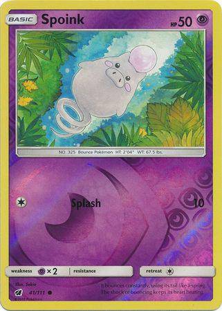 Spoink : CRIMSON INVASION (Reverse holo) - 41/111 - Lockett Labs UK