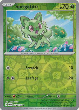 Sprigatito : SCARLET & VIOLET BASE (Reverse holo) - 013/198 - Lockett Labs UK