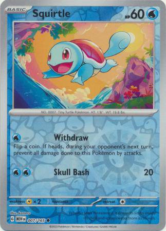 Squirtle : 151 (Reverse holo) - 007/165