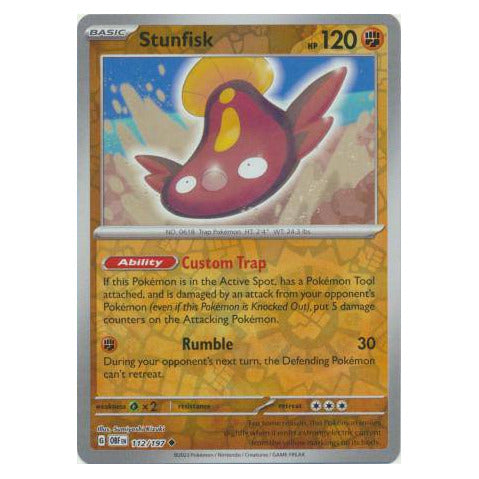 Stunfisk : OBSIDIAN FLAMES (Reverse holo) - 112/197