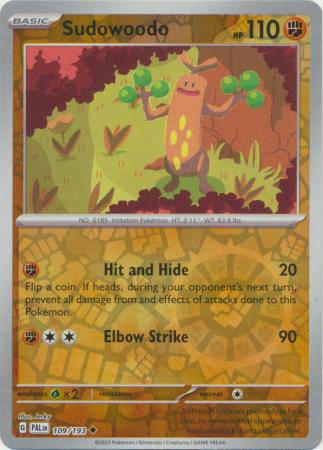Sudowoodo : PALDEA EVOLVED (Reverse holo) - 109/193