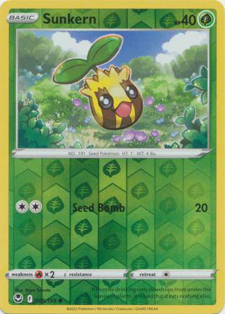 Sunkern : SILVER TEMPEST (Reverse holo) - 005/195 - Lockett Labs UK