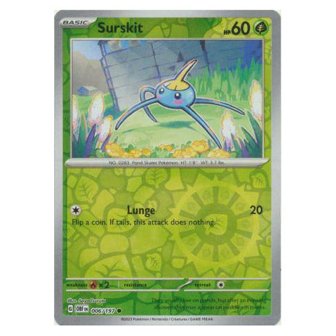 Surskit : OBSIDIAN FLAMES (Reverse holo) - 006/197