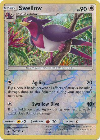 Swellow : GUARDIANS RISING (Reverse holo) - 104/145 - Lockett Labs UK