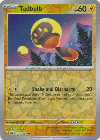 Tadbulb : OBSIDIAN FLAMES (Reverse holo) - 076/197 - Lockett Labs UK