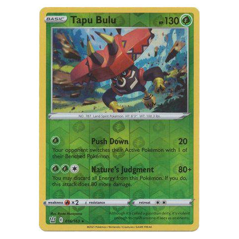 Tapu Bulu : BATTLE STYLES (Reverse holo) - 016/163