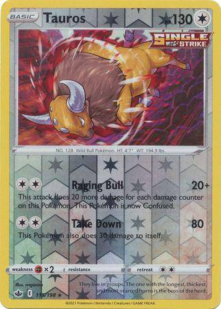 Tauros : CHILLING REIGN (Reverse holo) - 115/198 - Lockett Labs UK