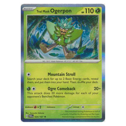 Teal Mask Ogerpon : TWILIGHT MASQUERADE (Holo) - 024/167